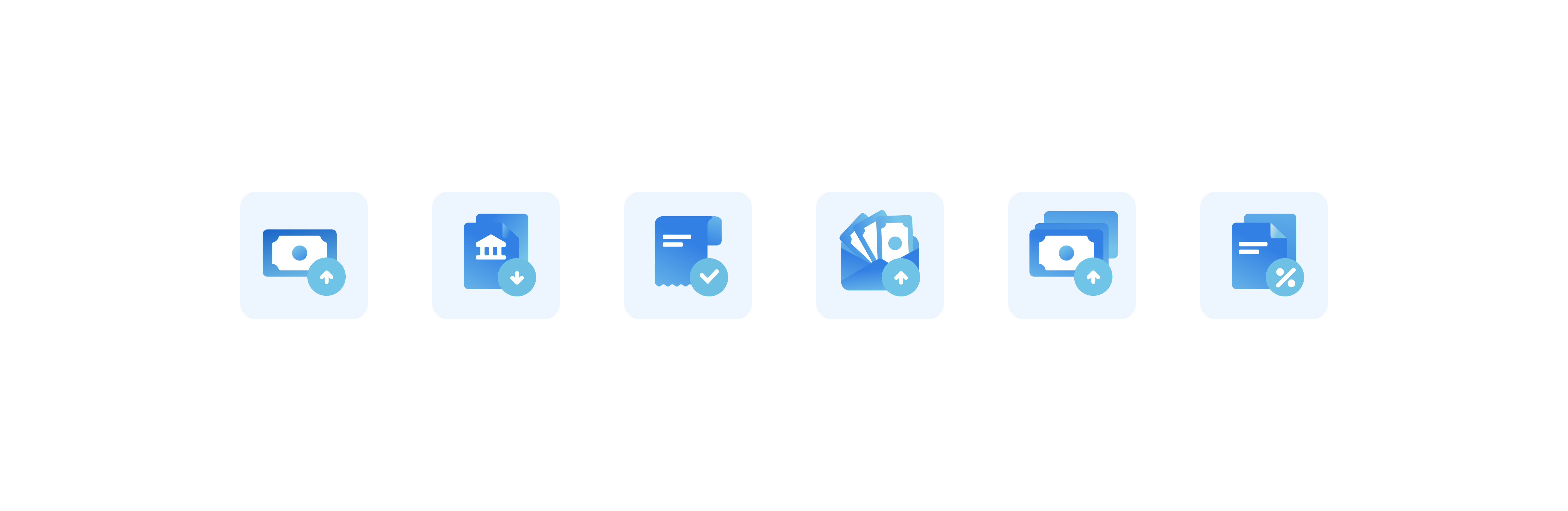 Six financial feature icons