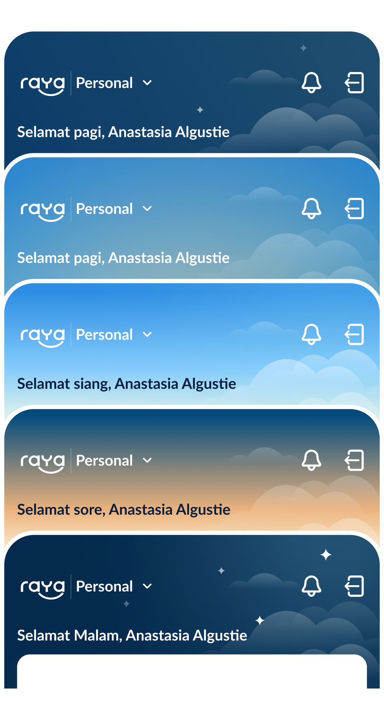 Dynamic header based on local time