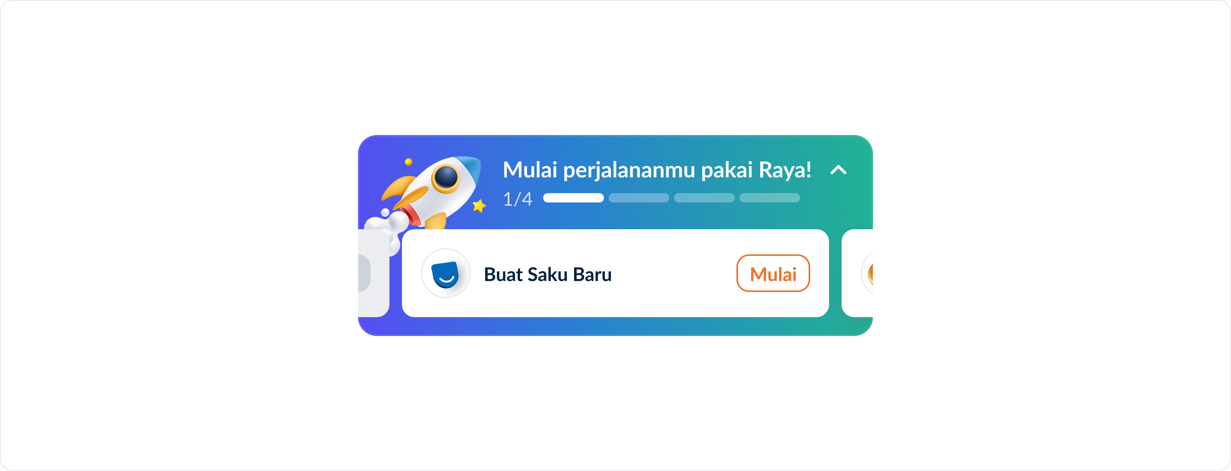 Minimum viable onboarding card prompting users to create a Saku
