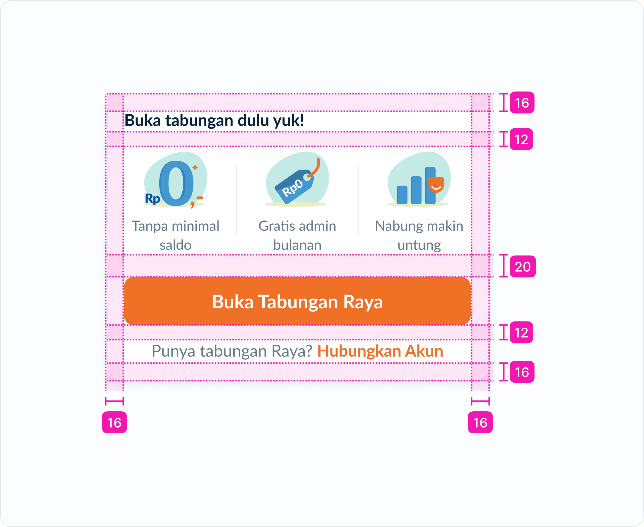 Design specifications for the open savings account component