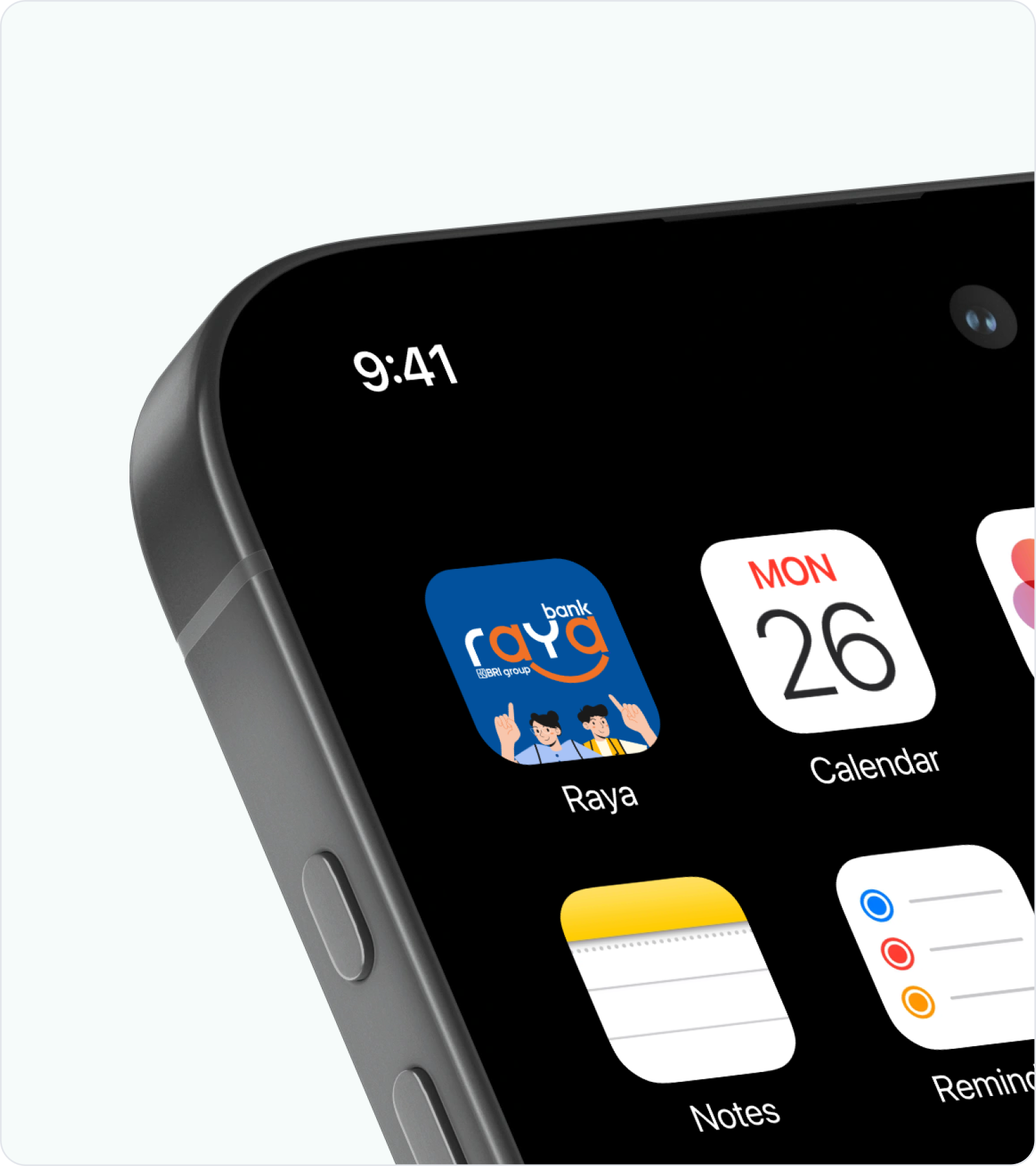 Bank Raya app icon on an iPhone